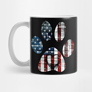 Patriotic Dog Paw American Flag Wall T-Shirt Gift For 4th Of July Mug